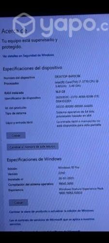 Se vende pc Intel 7