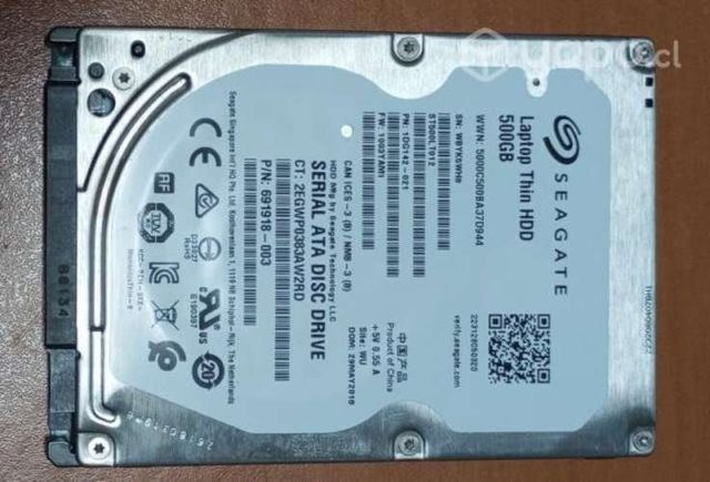 discos HDD usados para notebook 500 Gb