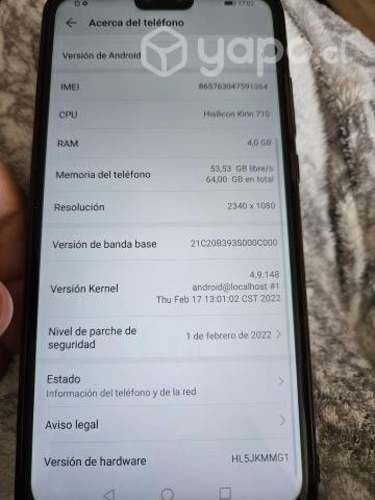 Celular Huawei Y8s por renovación