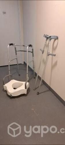 Dos muletas,alzabaño,burrito