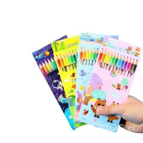 Lapices Set 12 Colores Diseño Infantil Escolar