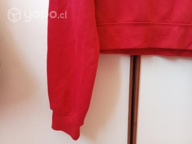 Poleron corto rojo con cierre