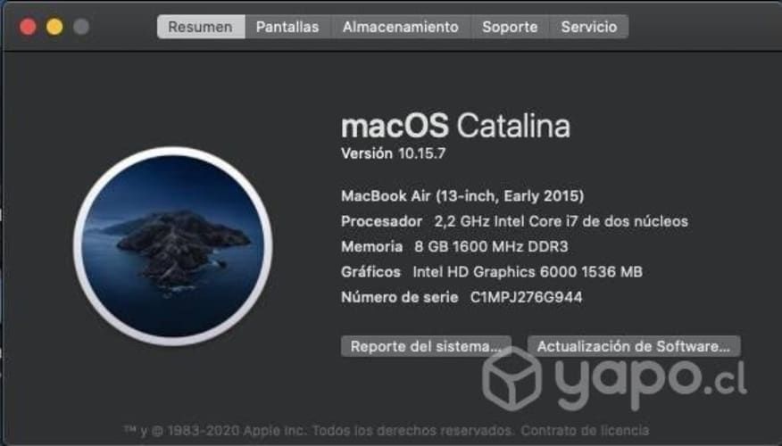 MacBook Air 13 pulgadas Intel i7