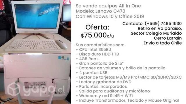 Computador All In One Lenovo C470