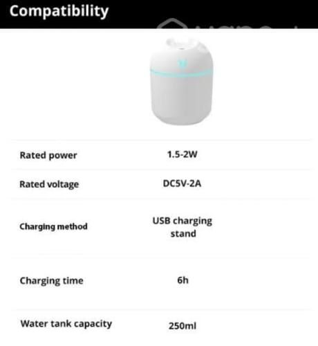 Mini humidificador de aire ultrasónico blanco
