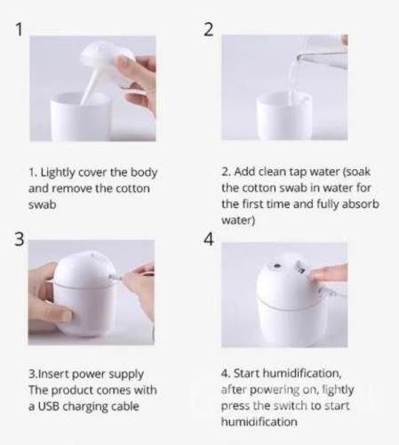 Mini humidificador de aire ultrasónico blanco