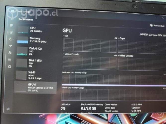 Lenovo Gamingl340 Gtx1050, 16gb Ram, 250gb Ssd,