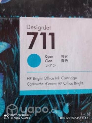 Tintas HP 711 colores originales de 29ml