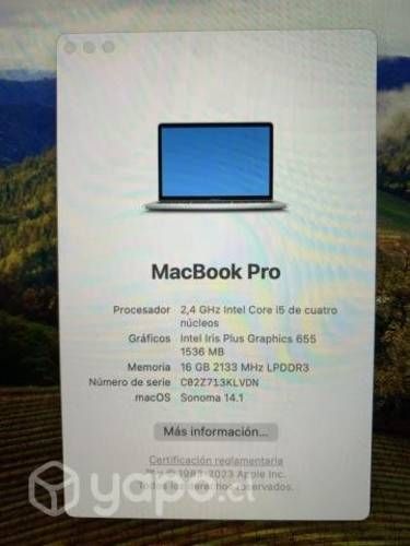 MacBook Pro 256 GB. SSD 16gb RAM