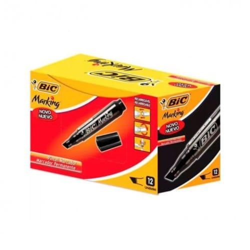 Marcador Permanente Bic Plumon Color Negro Set 12