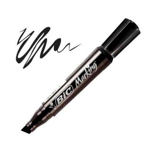 Marcador Permanente Bic Plumon Color Negro Set 12