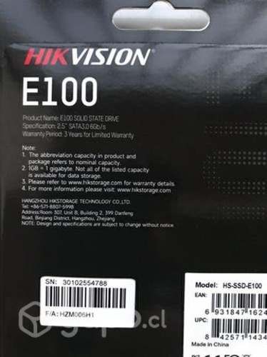 Disco Ssd 512 gb marca Hikvision modelo E-100
