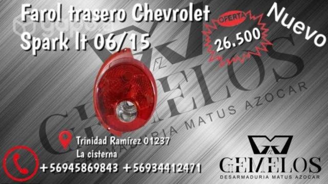 Farol trasero Chevrolet spark lt