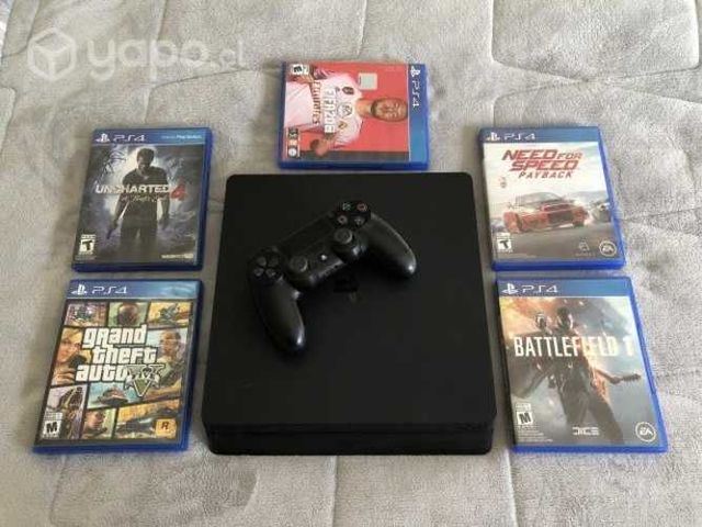 Playstation 4 Slim + 5 Juegos