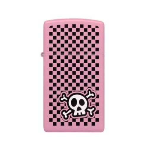 Zippo Checkered Skull Design Rosa ZP48680