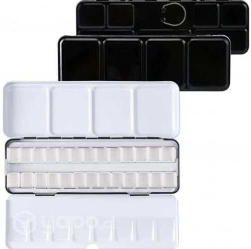 Práctica caja mezcladora para 26 acuarelas