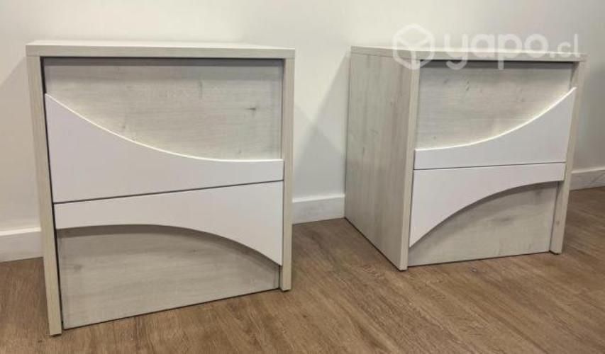 Veladores nordicos nuevos dos cajones cierre suave