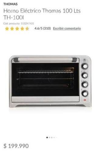 Horno Eléctrico de 100 litros Thomas