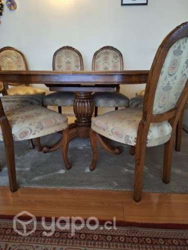 Comedor 8 sillas y buffe madera encina