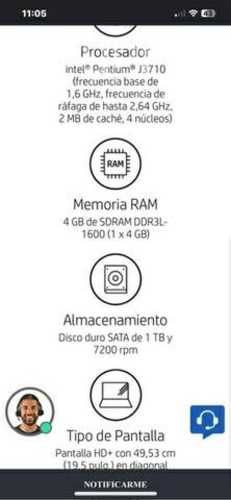 Computador all in one hp 20-c403La