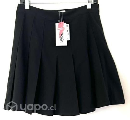 Mini Falda Plizada Elástica Marca Sybilla Talla L