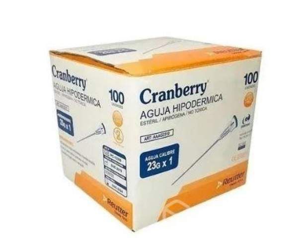Caja Aguja Hipodérmica Cranberry 23G x 1