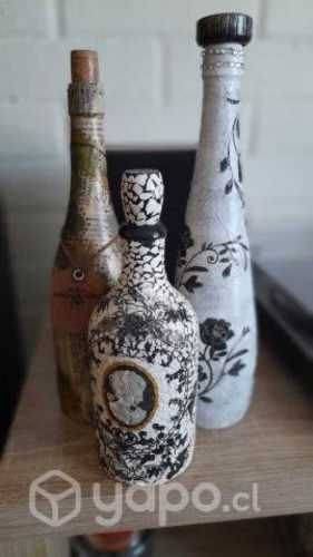 Botellas decoupage