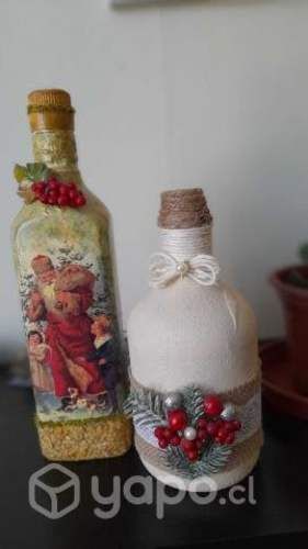 Botellas decoupage