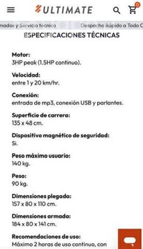 Trotadora eléctrica ULTIMATE E600 ELITE