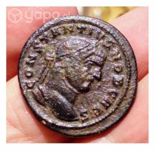Moneda romana Emp. Constancio I, Ticinum, 298-299