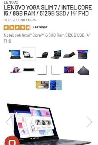Lenovo Yoga Slim I5 11th GEN 8 GB RAM 512 GB SSD
