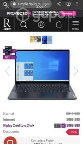 Lenovo Yoga Slim I5 11th GEN 8 GB RAM 512 GB SSD