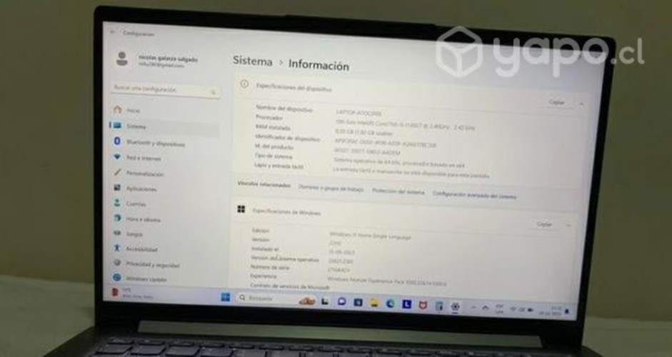 Lenovo Yoga Slim I5 11th GEN 8 GB RAM 512 GB SSD