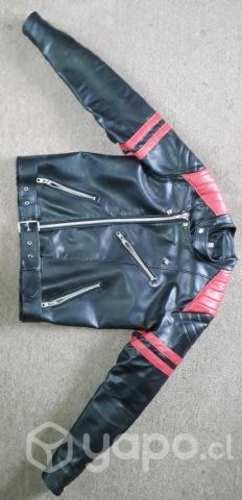 Chaqueta rockera negro/rojo