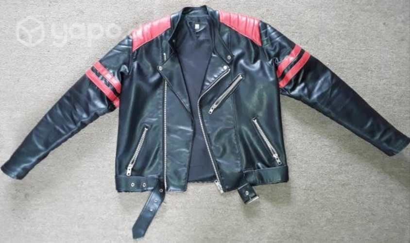 Chaqueta rockera negro/rojo