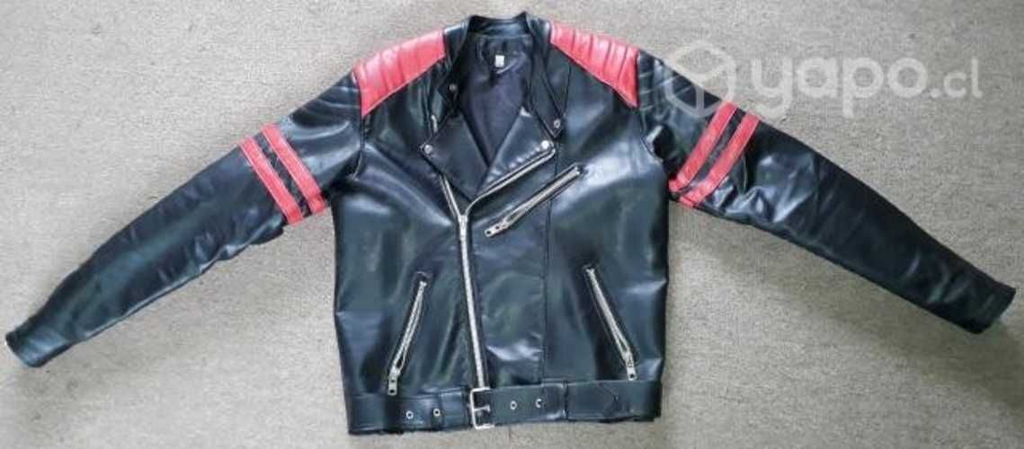 Chaqueta rockera negro/rojo
