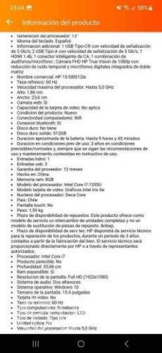 Notebook 15-FD0012LA Intel Core i7 13va Gen. 8GB R