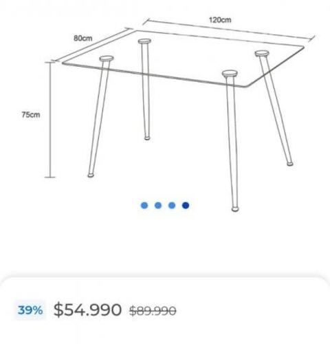 Mesa de vidrio usada