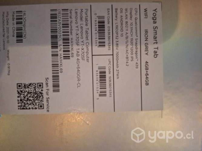 Tablet Yoga smart Tab 4GB + 64 GB