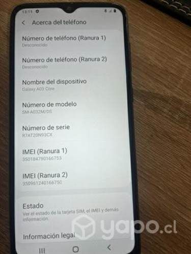 Celular galaxy A03 core
