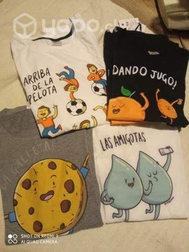 6 Poleras simpáticos diseños