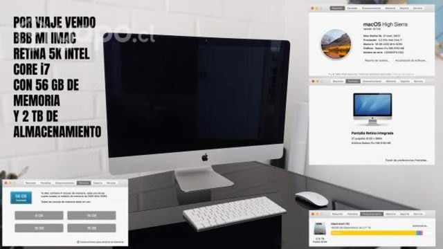 MAC IMAC RETINA 5K INTEL CORE i7 CASI NUEVO 2017