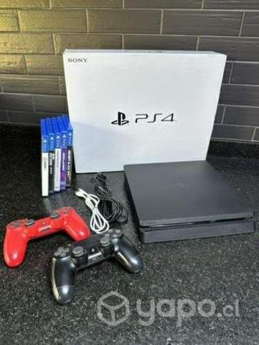 Combo Sony PS4 Slim 1TB con 2 controles y 5 juegos