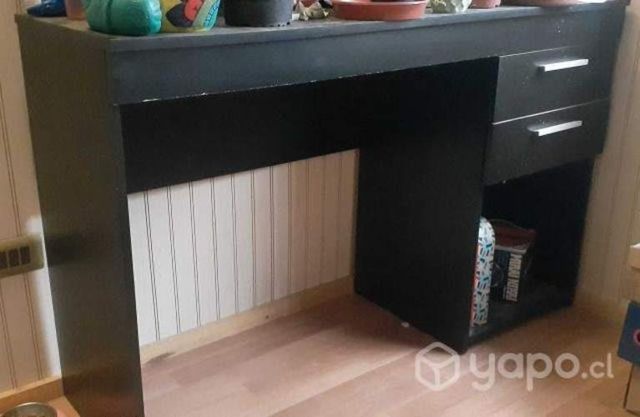 Escritorio Negro Con Cajones