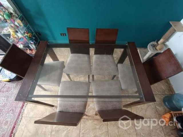 Comedor mesa de vidrio- 6 sillas