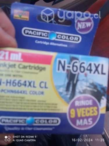 Tinta HP 664xl color alternativa de alta