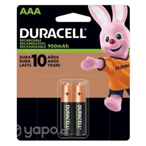 Pilas Recargable AAA HR03 x2 Cilindrica Duracell