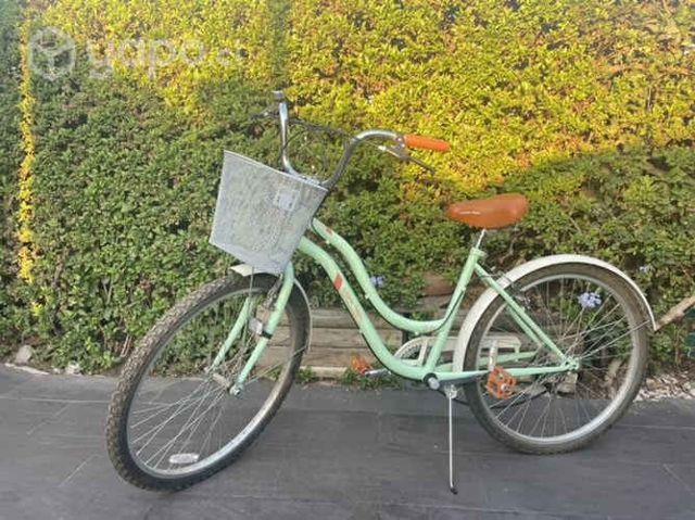 Bicicleta vintage mujer con canasto aro 26