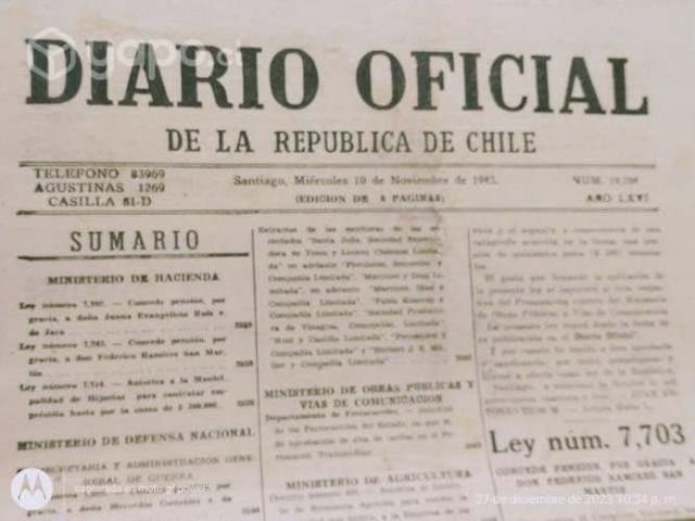 Antiguo Diario oficial año 1943