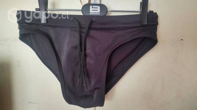 Traje Baño hombre Sunga Negra Talla S Negra